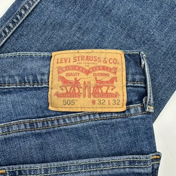 Levi’s 505 Straight Leg Jeans W32 L32 Men's Stretch Denim - Picture 5 of 13